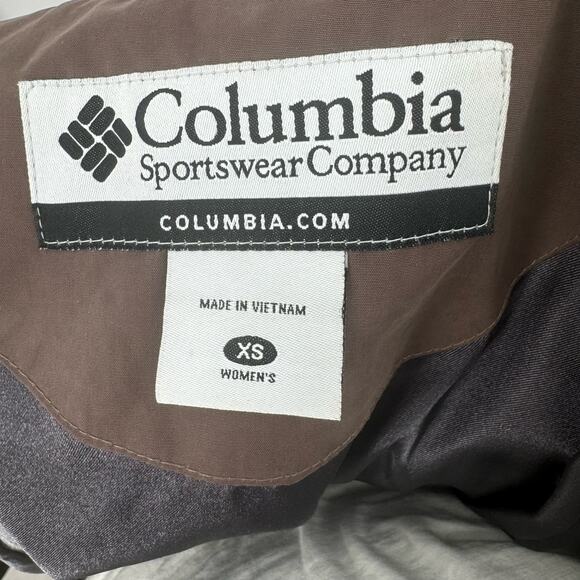 Columbia Brown Full Zip Jacket Coat Womens XS Snap Front Mid Length Regular Fit - Picture 10 of 12
